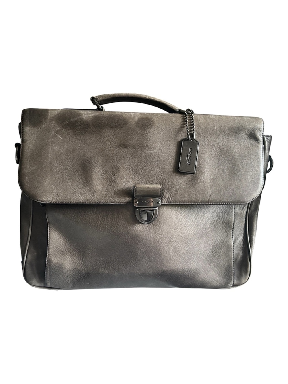Coach Metropolitan Briefcase Authentic Gray/Silver No Strap Leather Travel